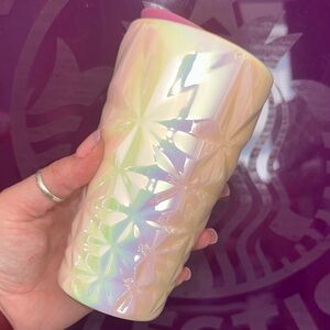 BNWT Starbucks Iridescent Glass Tumbler For Your Coffee! 12 hrs hot coffee!